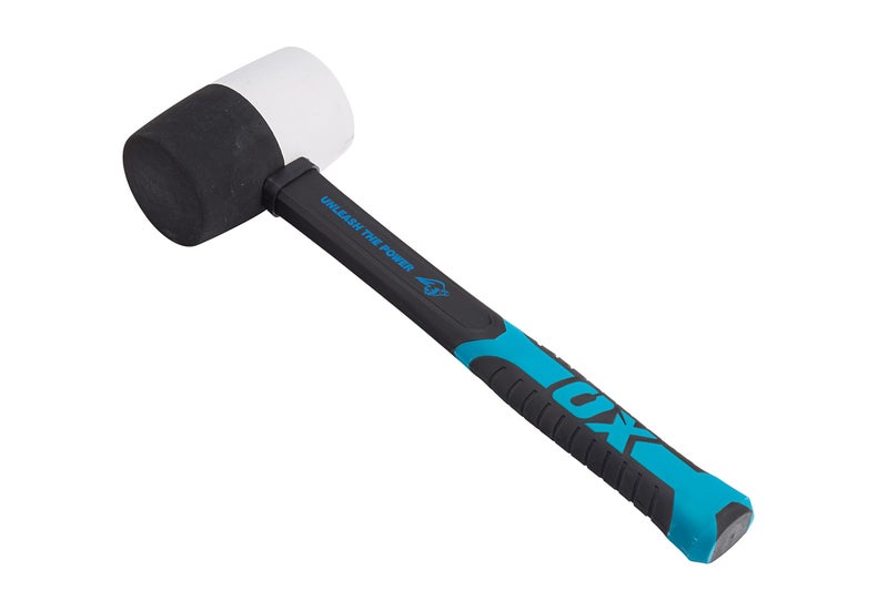 OX Tools OX-T081916 Combination Rubber Mallet - Non-marking Rubber Mallet Hammer with Fiberglass Handle, Multi-Color & 16-Ounce